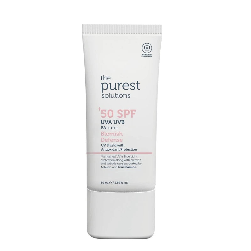 Blemish Defense Spf50+ 50ml - Uv Sheild With Antioxidant Protection - The Purest Solutions