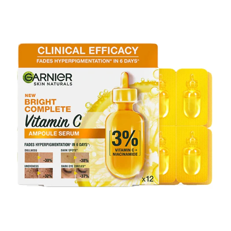 Garnier Fast Bright Vitamin C Ampoule Serum,12 Ampoules 1.5ml