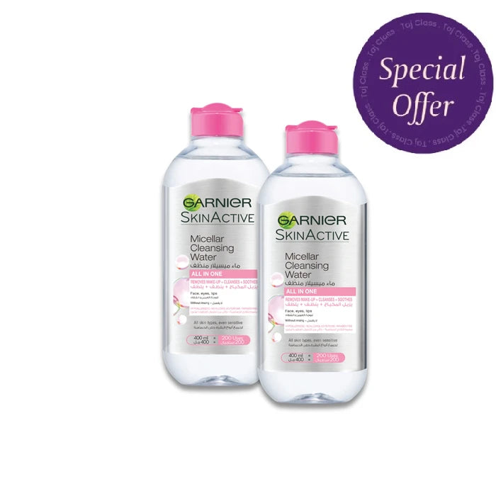 Garnier Skin Active Cleansing Micellar Water for Sensitive Skin, 2x400ml