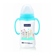 Optimal W/ Neck Feeding Bottle W/ Handle 300Ml Blue 'Pink 'White