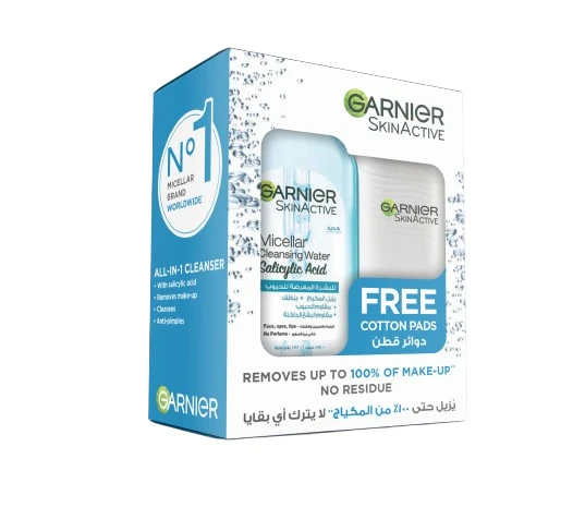 Garnier Skin Active Micellar Water Salicylic Acid 400ml + Free Cotton Pads