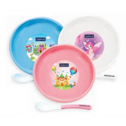 Optimal Non Slip Feeding Dish With Stp Blue 'Pink 'White