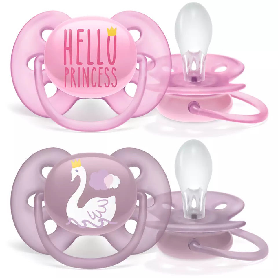 Philips Avant Soother Soft 6-18M Girl Deco Hello With Swan