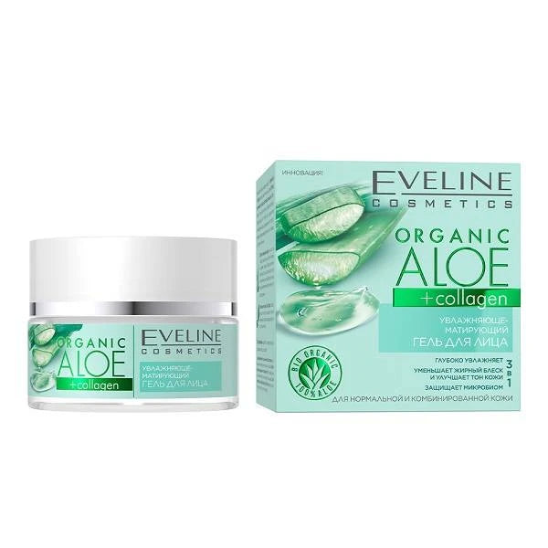 Eveline Organic Aloe + Collagen Moisturizing And Mattifying Face Gel