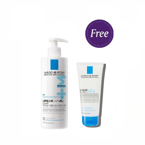 La Roche Posay Lipikar Baume Ap+M Moisturizing for Dry and Eczema-Prone Skin 400ml + Lipikar Syndet Ap 100ml (gift)