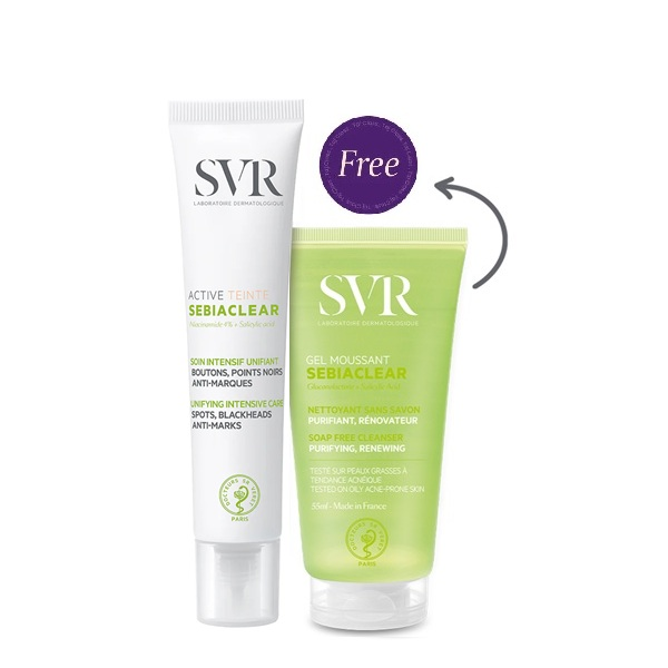 Svr Sebiaclear Active Gel Tinted 40ml + Sebiaclear Cleansing Gel 55ml (gift)