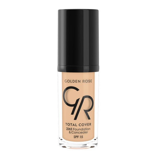 Golden Rose Total Cover 2in1 Foundation & Concealer SPF15 30ml