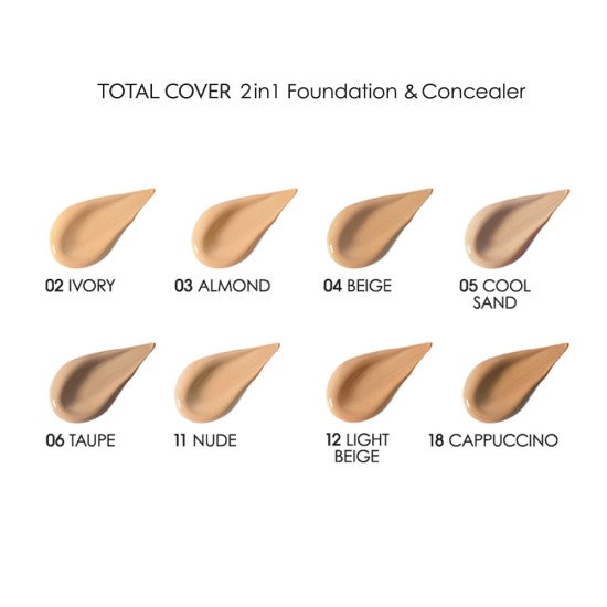 Golden Rose Total Cover 2in1 Foundation & Concealer SPF15 30ml