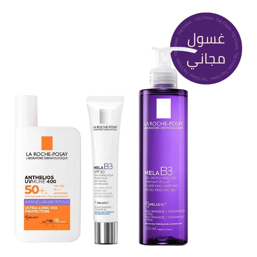 La Roche Posay Anthelios UVmune 400 Anti-Spot Fluid SPF 50+ Fragrance-free 50ml & Mela B3 Creme SPF30 40ml & Free Mela B3 Cleanser 200ml