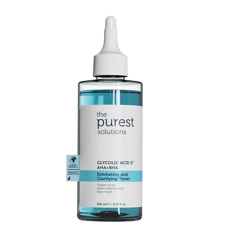 Exfoliating And Clarifying Toner Glycolic Acid %5 Aha + Bha 200ml The Purest Solutions