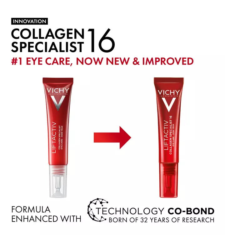 Vichy Liftactiv Collagen Specialist 16 Eye Care Fragrance-free 15ml + Liftactiv Collagen Specialist 16 Day Cream 15ml Free