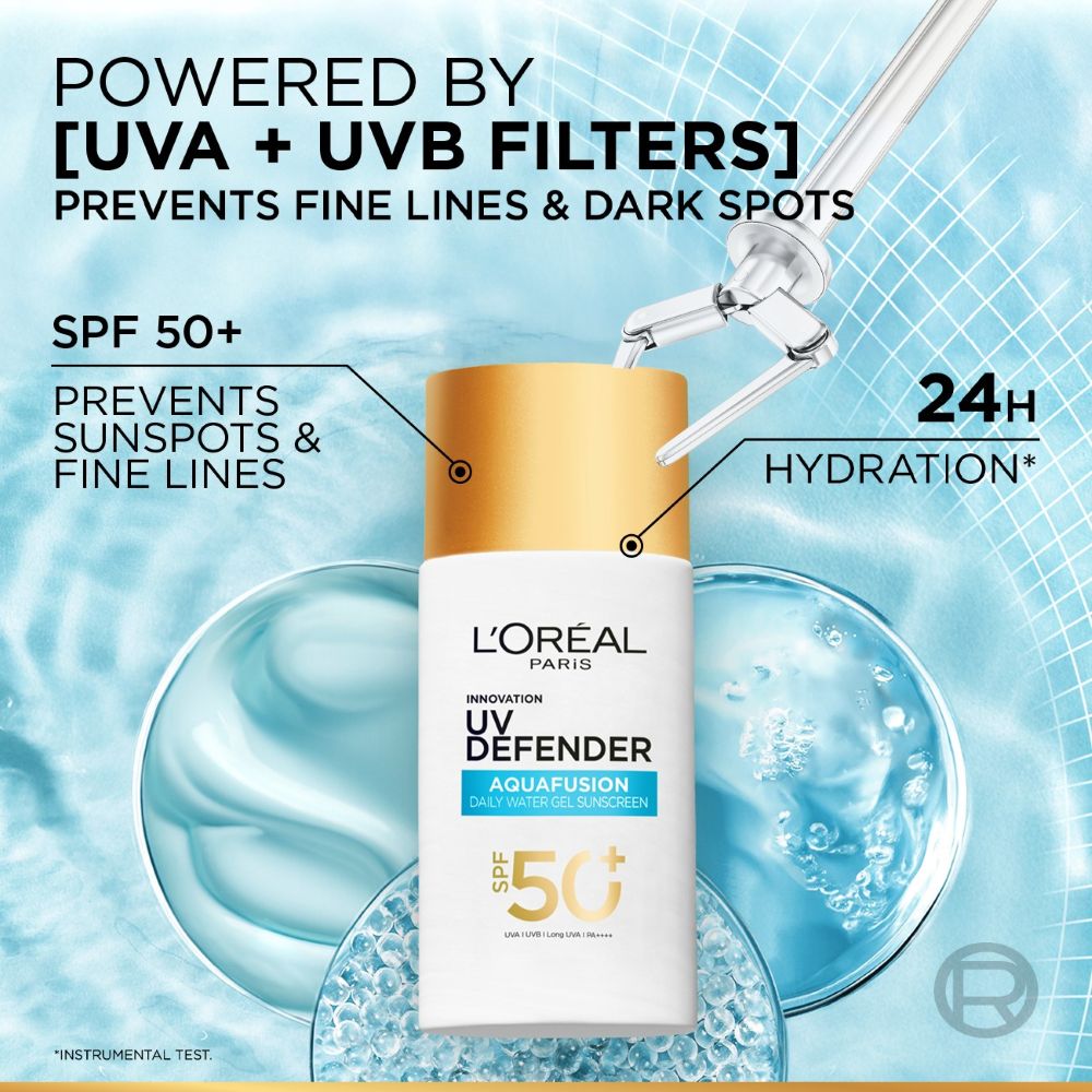 L'Oreal Paris UV Defender Aquafusion Daily Water Gel Sunscreen SPF 50+ PA++++ 50ml