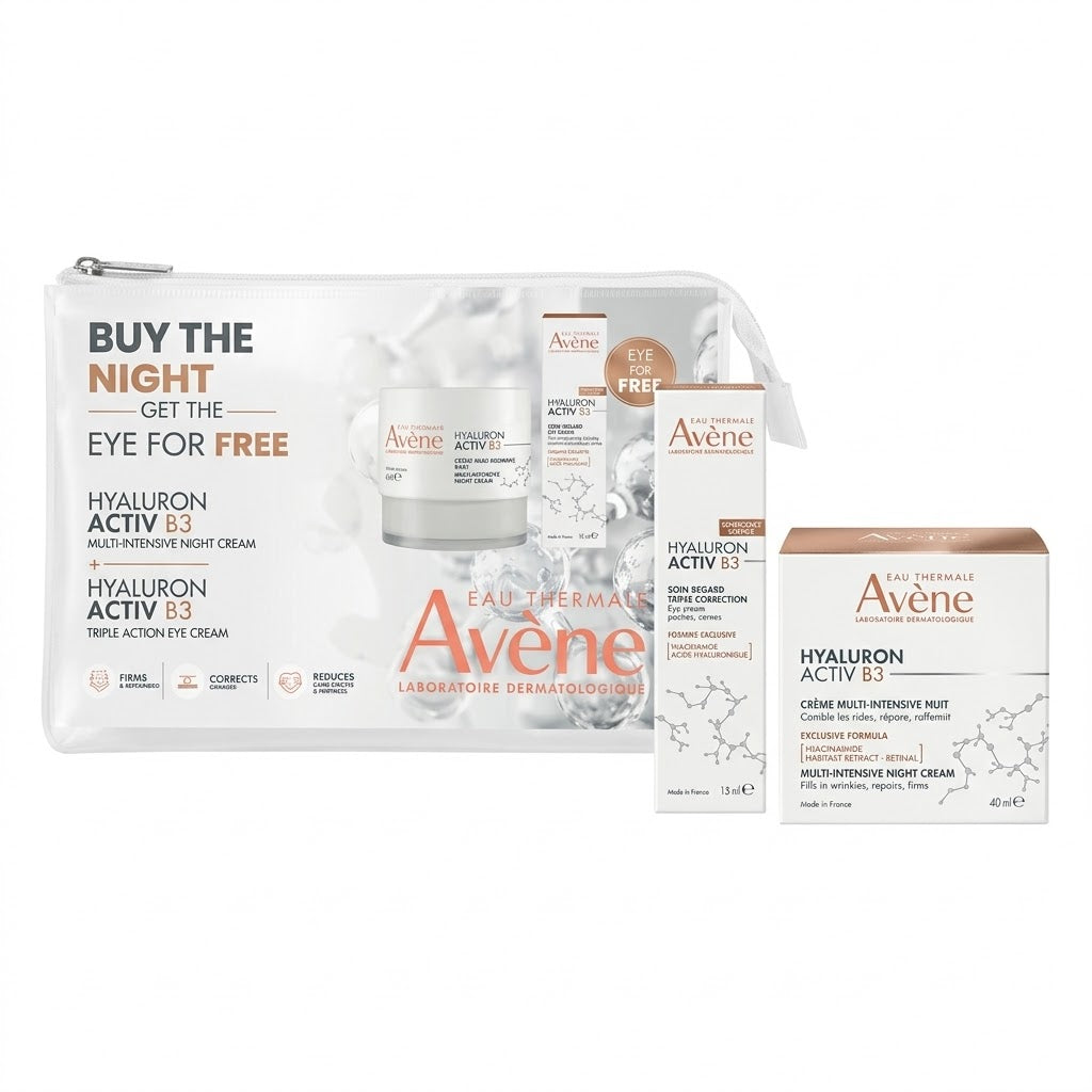 Avene Hyaluron Activ B3 Night - 40ml + Hyaluron Activ B3 Aqua Eye Cream - 15ml Free