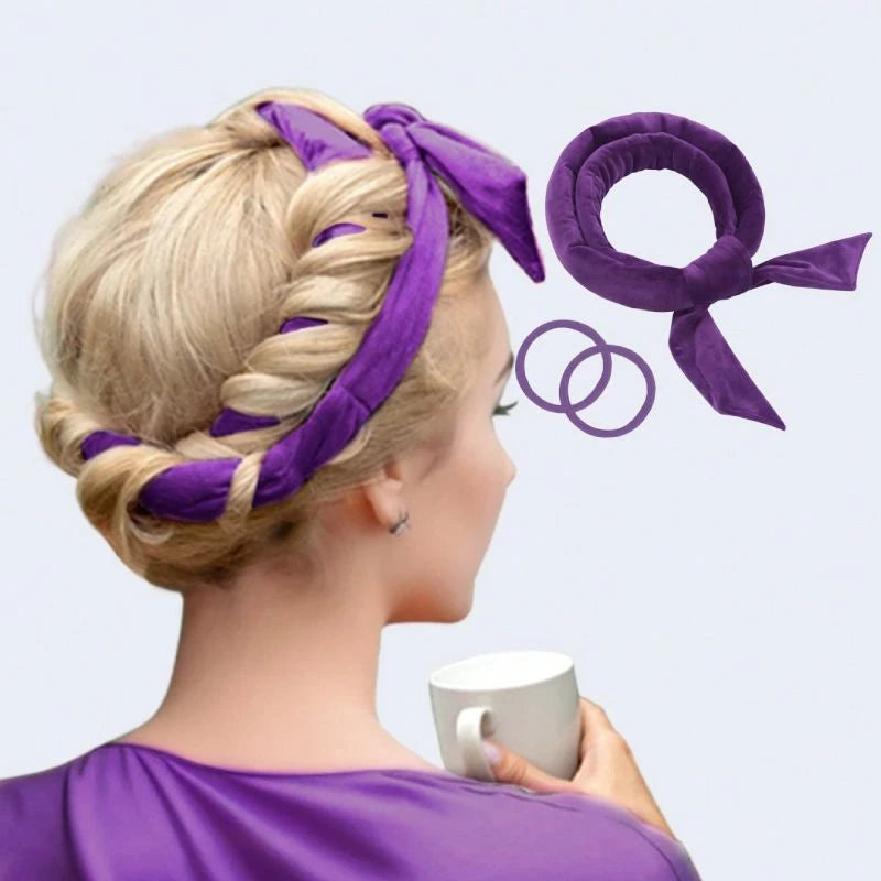Heatless Curling Rod Headband - Purple