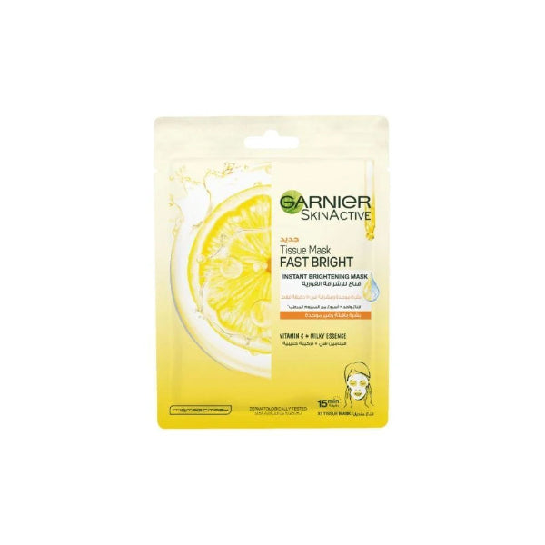 Garnier Fast Bright Instant Bright Tissue Mask With Vitamin C and Milky Essence