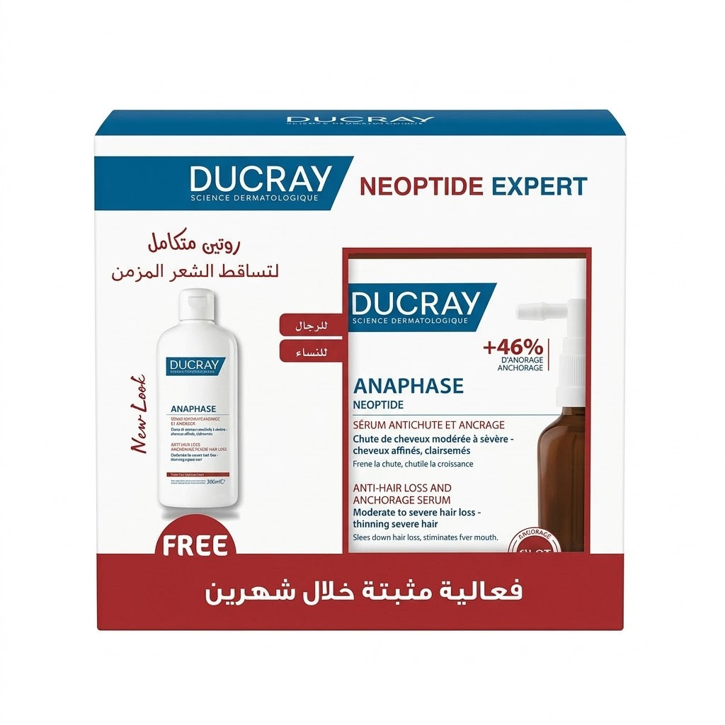 Ducray Neoptide Expert for Male and Female 2x50ml And Anaphase + Ducray Anaphase Plus Shampoo 200ML Free