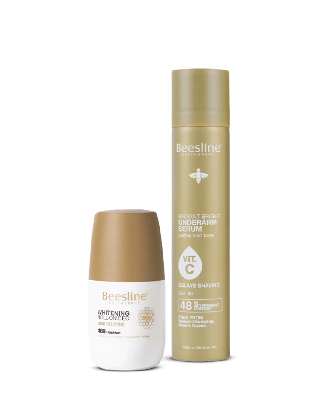 Beesline Underarm Serum Hair Delaying Spray + Roll On Deodorant Hair Delaying