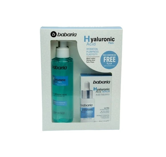 Babaria Hyaluronic Acid Pack Serum 30ml + Babaria Hyaluronic Acid Cleanser 200ml Free