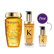 Kerastase Elixir Ultime Le Bain Shampoo 250ml & L'Huile Originale Refilllable 75ml + Elixir Ultime Refillable Hair Oil 30ml Free