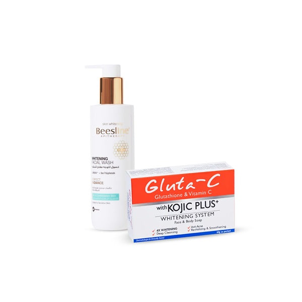 Beesline Whitening Facial Wash Oily And Combination Skin 250ml + Gluta-C Face and Body Soap with Kojic Plus+ Whitening System Offer