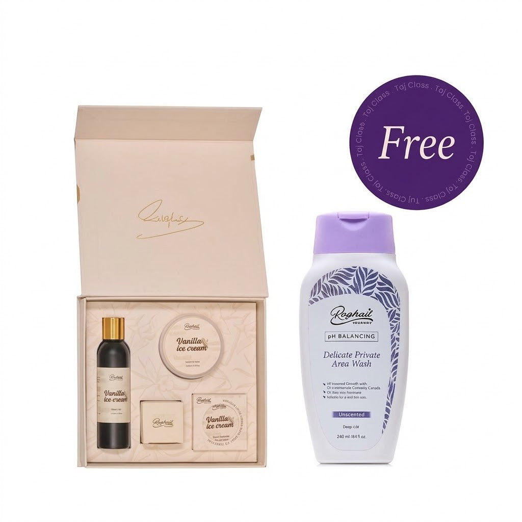 Raghad Organics Vanilla Ice Cream Package + Raghad Organics Delicate Private Area Wash Unscented 240ML Free