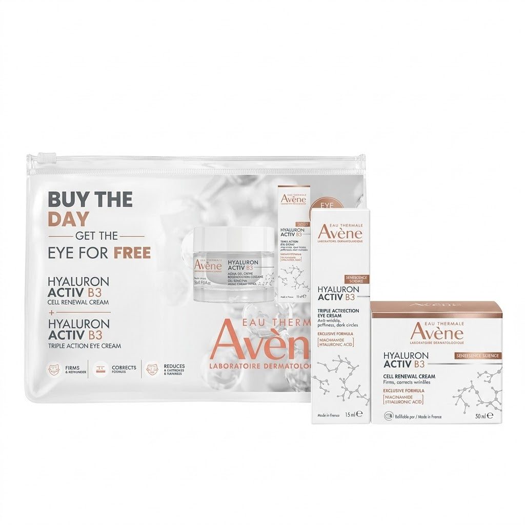 Avene Hyaluron Activ B3 Day Cream 40ml + Hyaluron Activ B3 Aqua Eye Cream - 15ml Free