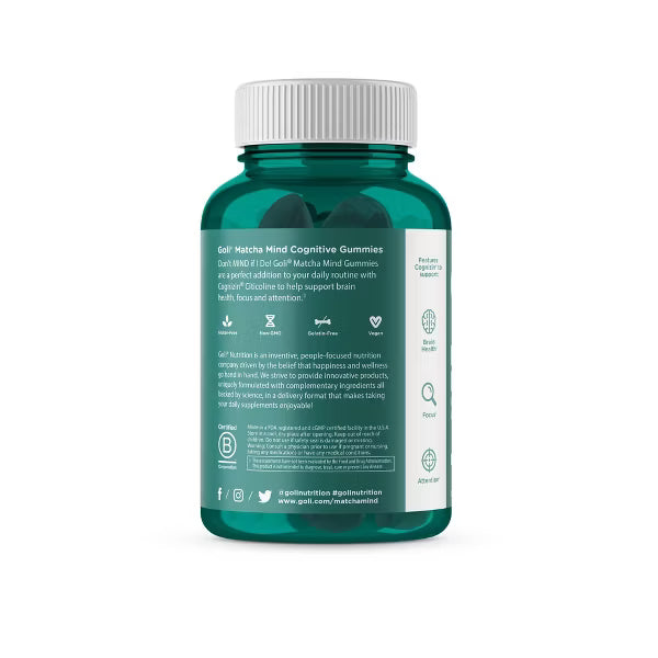 Goli Nutrition Matcha Mind Cognitive Vegan Gummies - 60ct