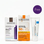 La Roche Posay Mela B3 10 Serum 30ml & Anthelios UVmune 400 Invisible Fluid SPF50+ 50ml+Cicaplast Baume B5+ Ultra Repairing Soothing Balm 40ml  Free