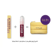 Maybelline Colossal Bubble Mascara Black +  Lifter Gel Lip Oil-In-Gel Lip Gloss + Free Bag