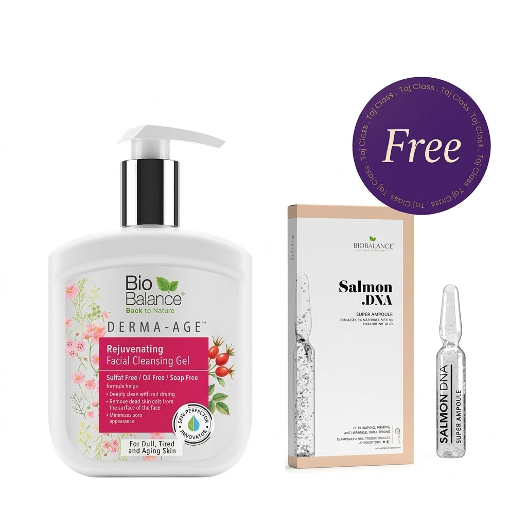 Bio Balance Derma Age Rejuvenating Facial Cleansing Gel 250ml + Salmon DNA Super Ampoule Free