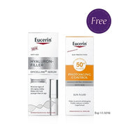 Eucerin Hyaluron-Filler Epicelline Serum 30ml + Eucerin Sun Fluid Photoaging Control Spf50 50ml Free