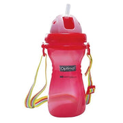Optimal P.P Wide Neck Straw Bottle 400Ml Blue 'Pink