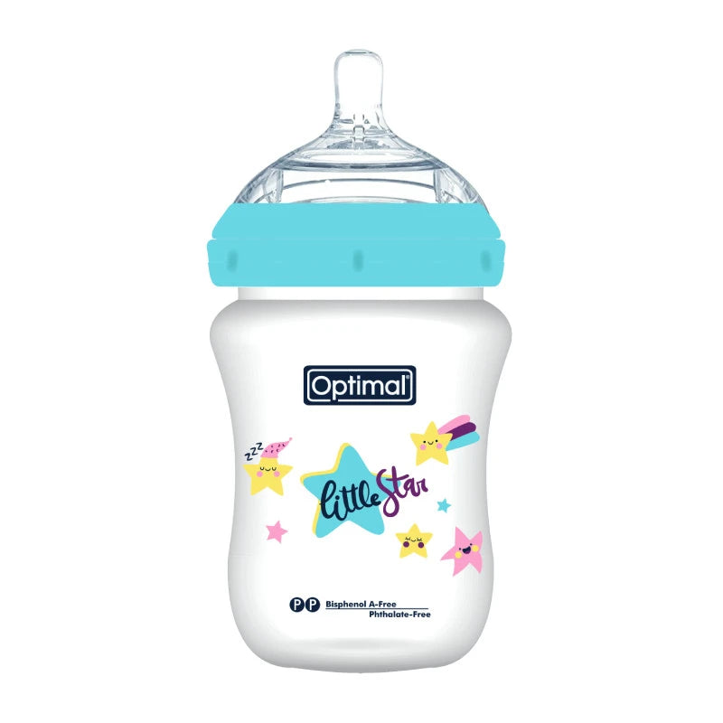 Optimal Mamilla Extra Wide Neck - Double Anti - Colic System (300Ml) - 0+ Blue 'Pink 'Green