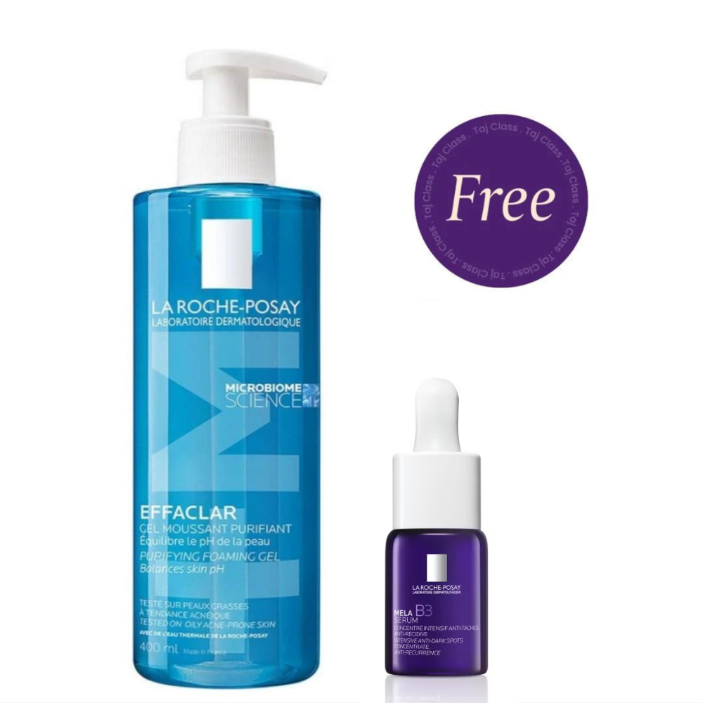 La Roche Posay Effaclar M Foaming Cleansing Gel 400ml + Free Mela B3 Serum 10ml