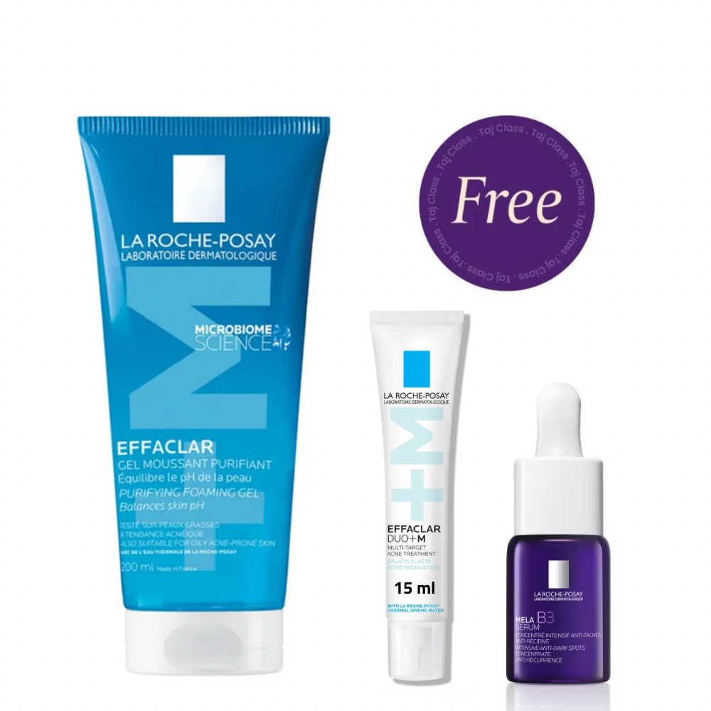 La Roche Posay Effaclar M Foaming Cleansing Gel 200ml + Free Mela B3 Serum 10ml + Free Effaclar Duo Plus 15ml