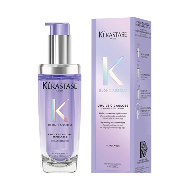 Kerastase Blond Absolu L'Huile Cicagloss Refillable 75ml + Kerastase Parfumee Scented Candle Free