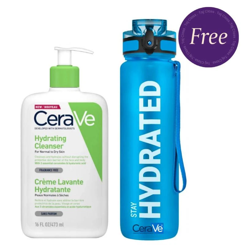 CeraVe Hydrating Facial Cleanser 473 ml + Free Water Bottle 1000ml