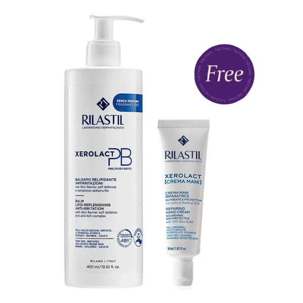 Rilastil Xerolact PB Balm Lipid-Replenishing 400 ml + Rilastil Xerolact Repairing Hand Cream 30ml