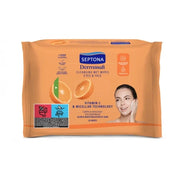 Septona Cleansing Make-up Removal Wipes With Vitamin C And Micellar Technology For Face And Eyes 20 Pieces