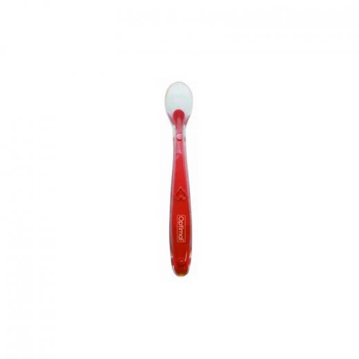 Optimal Baby Silicone Spoon Green 'Red