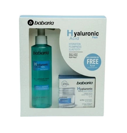 Babaria Hyaluronic Acid Pack Cream 50ml + Babaria Hyaluronic Acid Cleanser 200ml Free