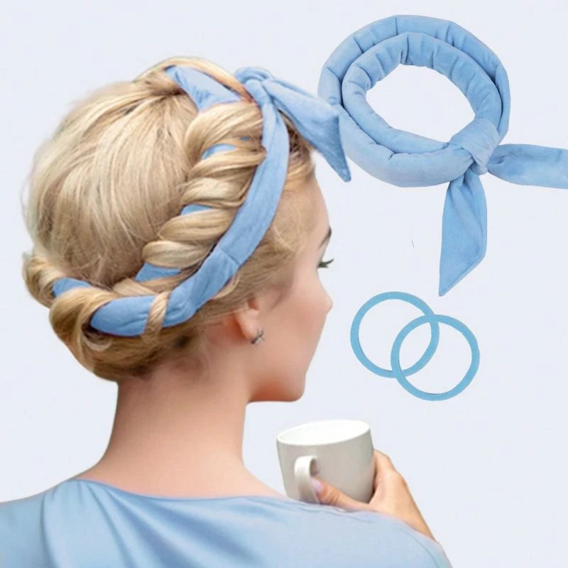 Heatless Curling Rod Headband - Baby Blue