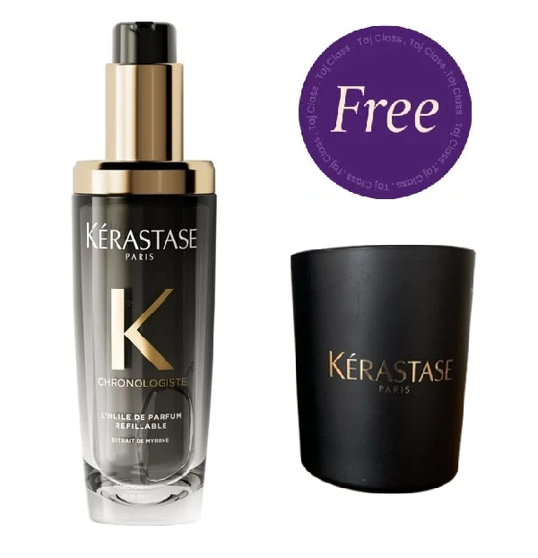 Kerastase Chronologiste L'Huile de Parfum Refillable 75ml + Kerastase Parfumee Scented Candle Free