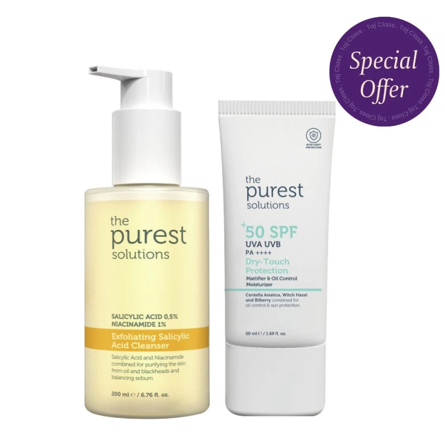 Salicylic Acid Cleanser 200ml & Dry Touch Sunscreen 50ml Offer - The Purest Solutions