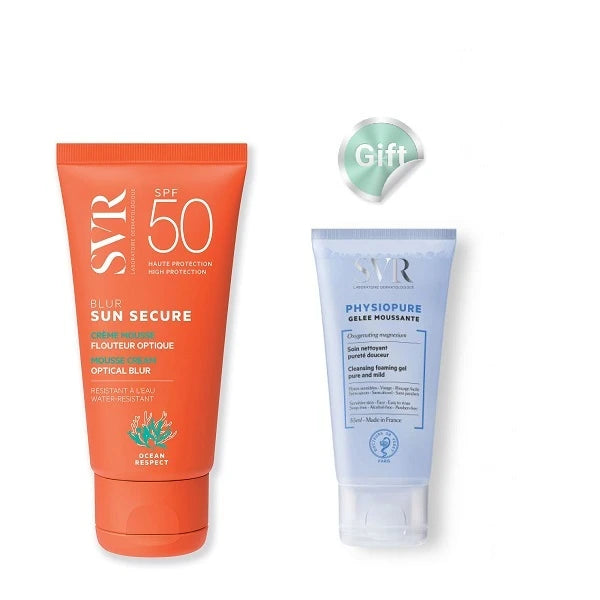 Svr Sun Secure Blur + Physiopure Cleansing Gel 55ml (gift)