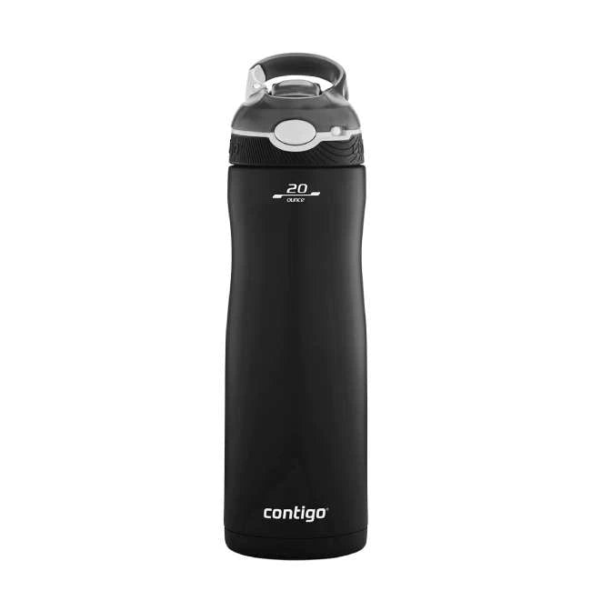 Contigo Autospout Ashland Chill - Vacuum Insulated Stainless Steel Water Bottle 590 ml, Matte Black