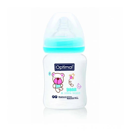 Optimal W/ Neck Feeding Bottle 180Ml Blue 'Pink 'White