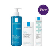 La Roche Posay Effaclar M Foaming Cleansing Gel 400ml &  Effaclar Mat Mattifying Face Moisturizer For Oily Skin 40ml +  Effaclar Duo Plus (+) M 40ml Free