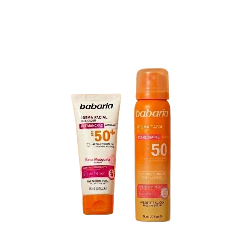 Babaria Sun Face Mist + Rosehip Facial Sun Cream Anti-Spot SPF 50+
