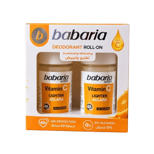 Babaria Deodorant Roll On Crystal Vitamin C Twin Pack